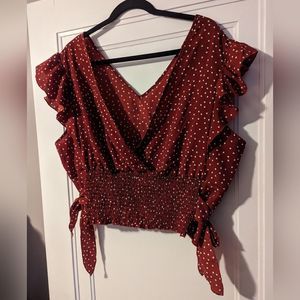 Red surplice bow top